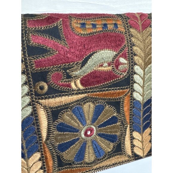 3AM Forever Purse Embroidered Suede Crossbody Bag With Strap Brown - Picture 10 of 12